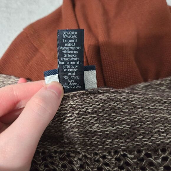 Daytrip Womens Brown Striped Knit Button Up Cardigan Sweater Size S Neutral Boho - Picture 4 of 5